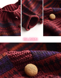 Women’s Vintage Ethnic Pattern Knit Sweater Cardigan