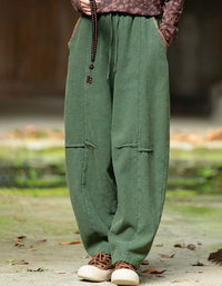 Women's Green Harem Pants | Relaxed Vintage Style – IsLinen