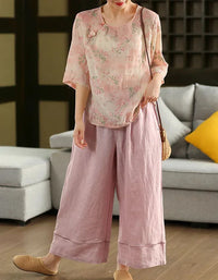 Women's Vintage Floral Embroidered Sheer Blouse - Islinen