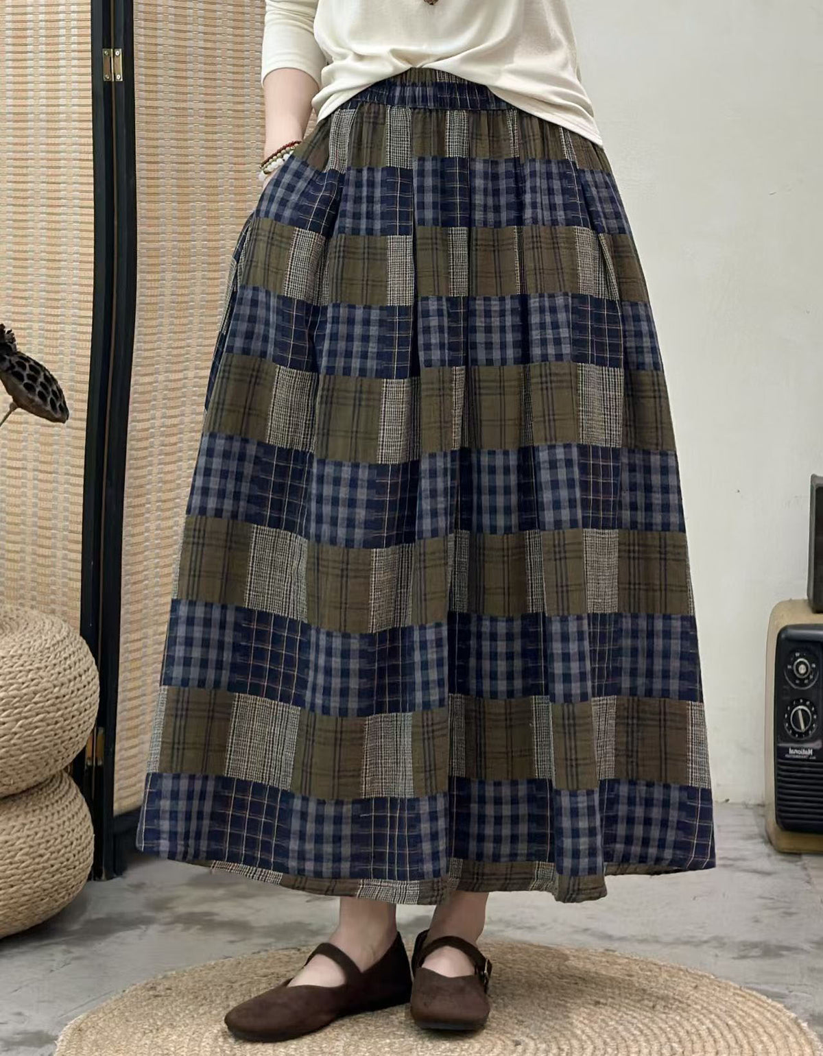 Women's Rose Print Long Maxi Skirt for Casual Style