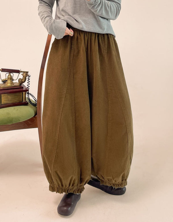 Women’s Purple Relaxed Harem Pants with Gathered Cuffs