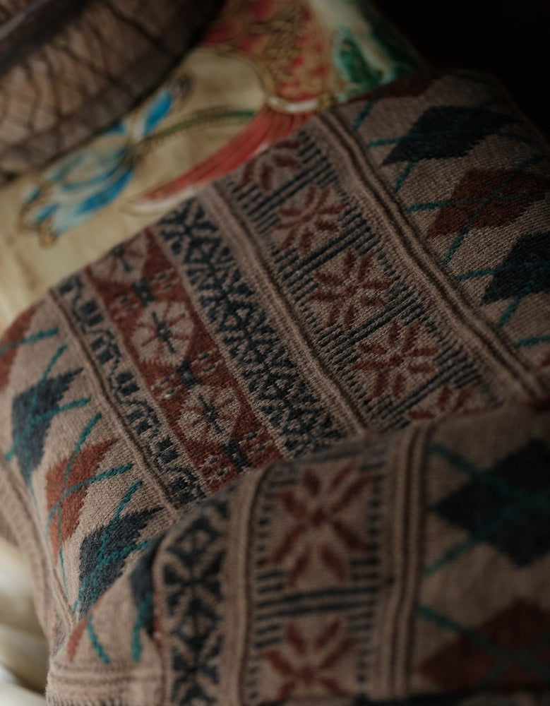 Women’s Vintage Geometric Pattern Oversized Knit Sweater