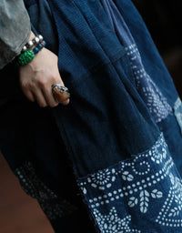 Women’s Ethnic Style Patchwork Denim Wide Leg Pants - Islinen