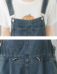 Women's Vintage Loose Distressed Baggy Denim Romper