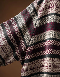 Women's Nordic geometric patterned long sleeve knit sweater