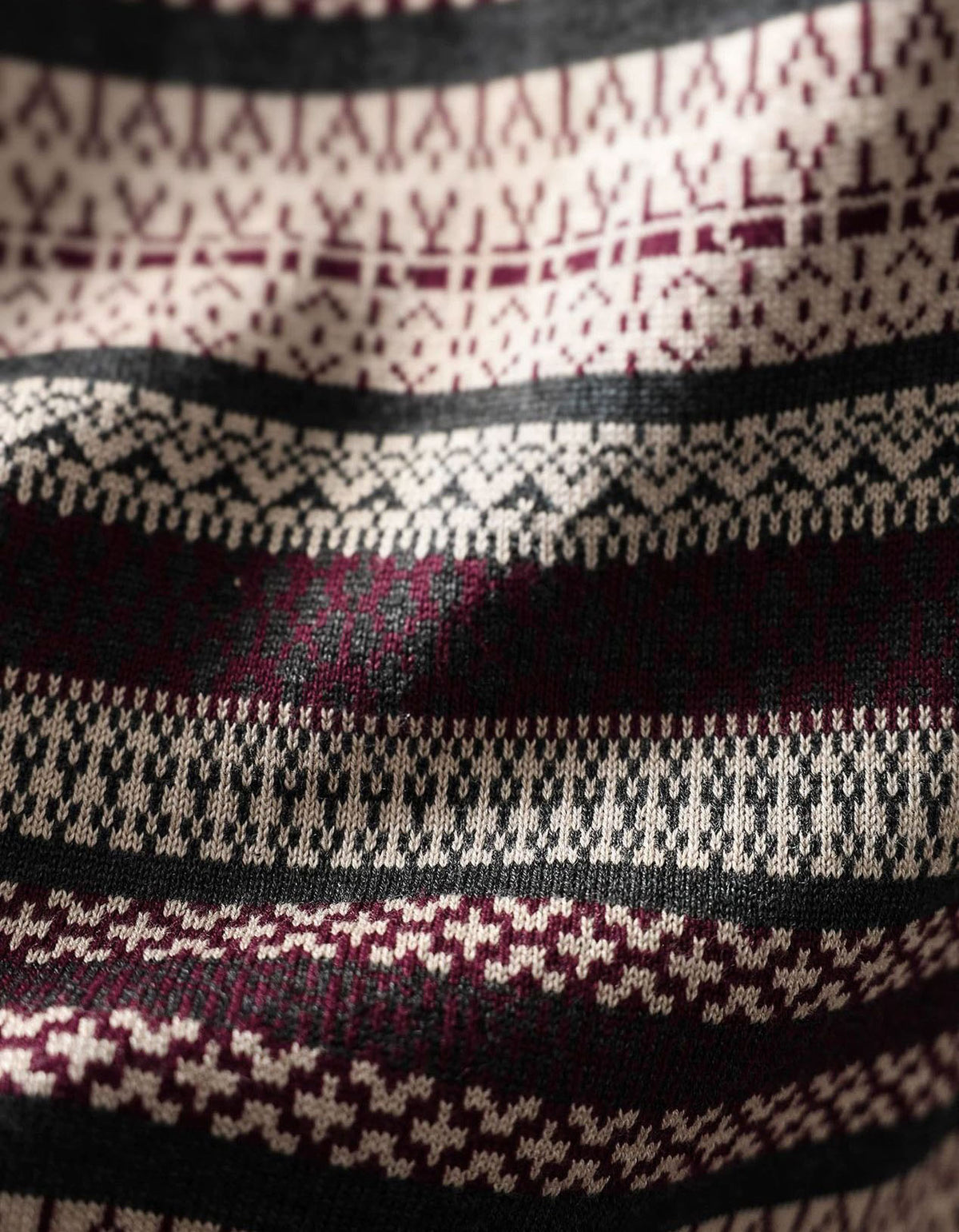Fair Isle inspired women's button neck pullover sweater