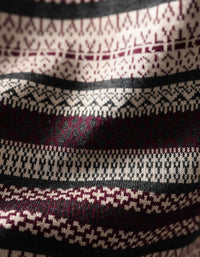 Fair Isle inspired women's button neck pullover sweater