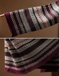Women's vintage geometric striped knit sweater top