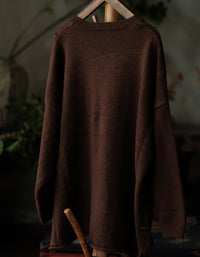 Women’s Vintage Oversized Asymmetric Knit Sweater