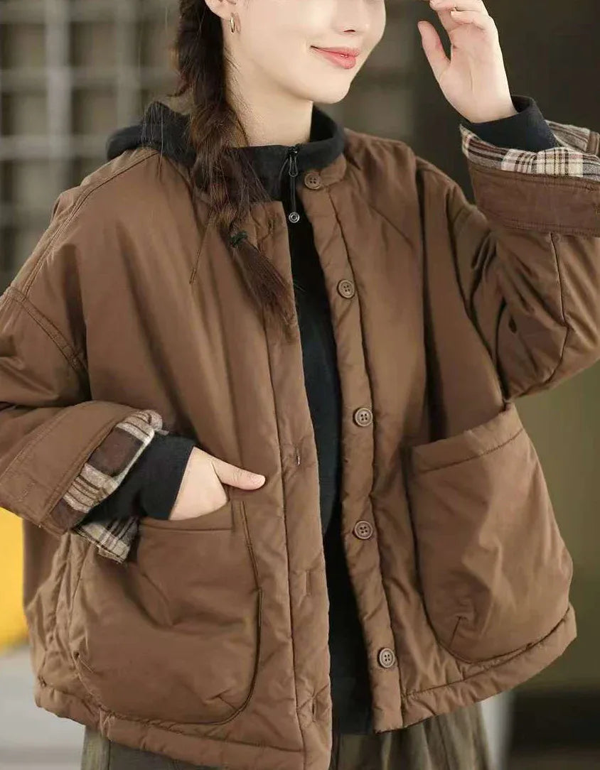 Women's Vintage Oversized Soft Cotton Puffer Jacket - Islinen