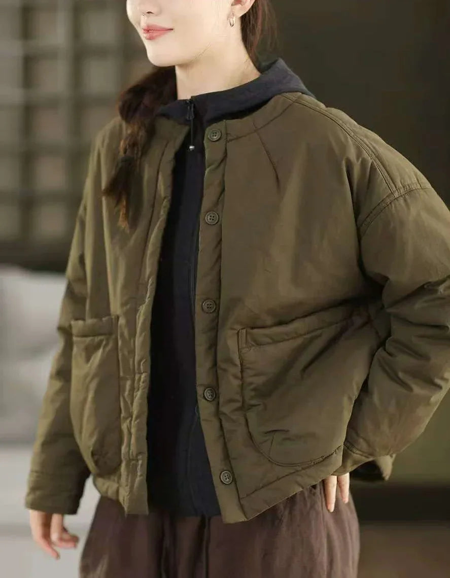 Women's Vintage Oversized Soft Cotton Puffer Jacket - Islinen