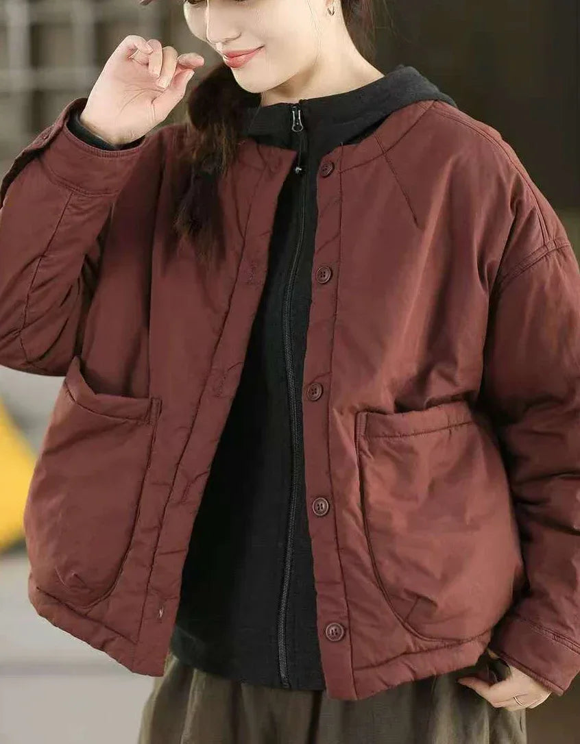 Women's Vintage Oversized Soft Cotton Puffer Jacket - Islinen