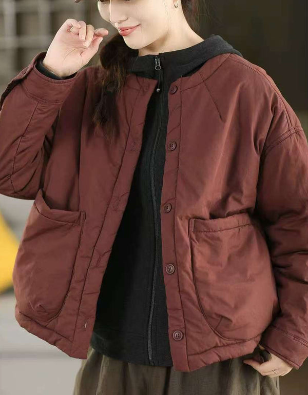 Women's Vintage Oversized Soft Cotton Puffer Jacket