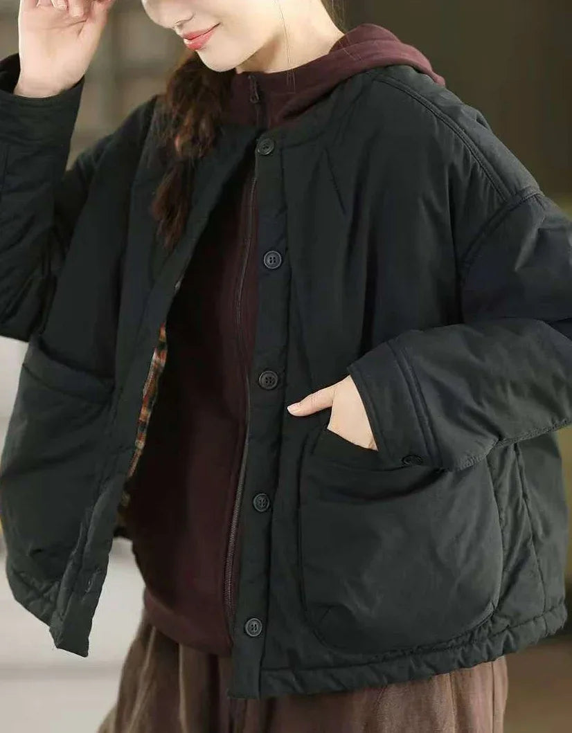 Women's Vintage Oversized Soft Cotton Puffer Jacket - Islinen