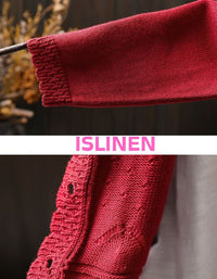 Soft knit cardigan women casual outfit close-up
