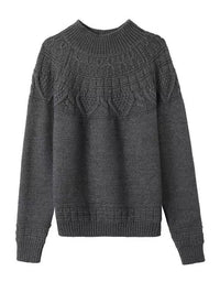 Women's Vintage Pattern Knit High Neck Sweater