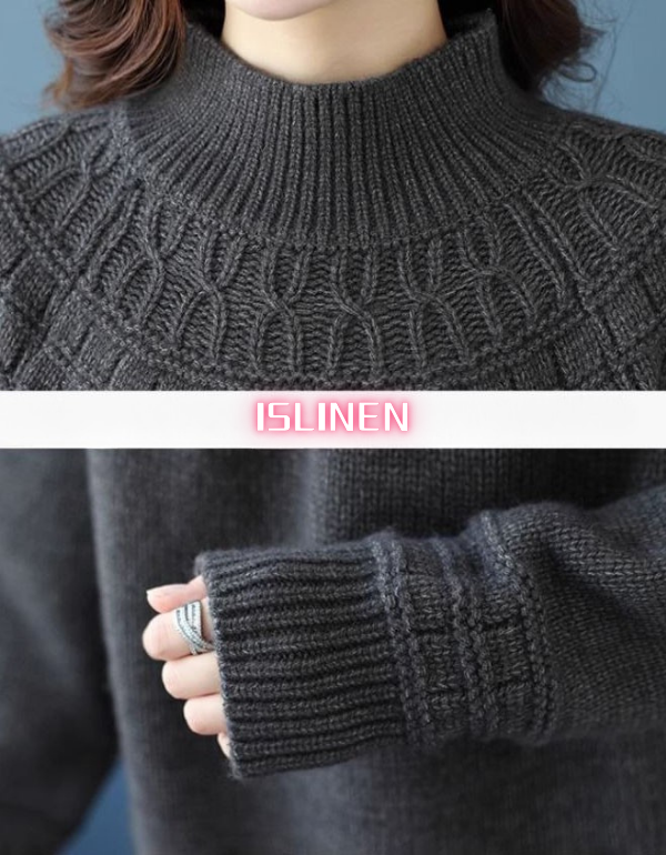 Women's Vintage Pattern Knit High Neck Sweater