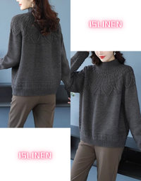 Women's Vintage Pattern Knit High Neck Sweater