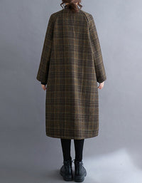 Women’s Vintage Plaid Long Wool Coat