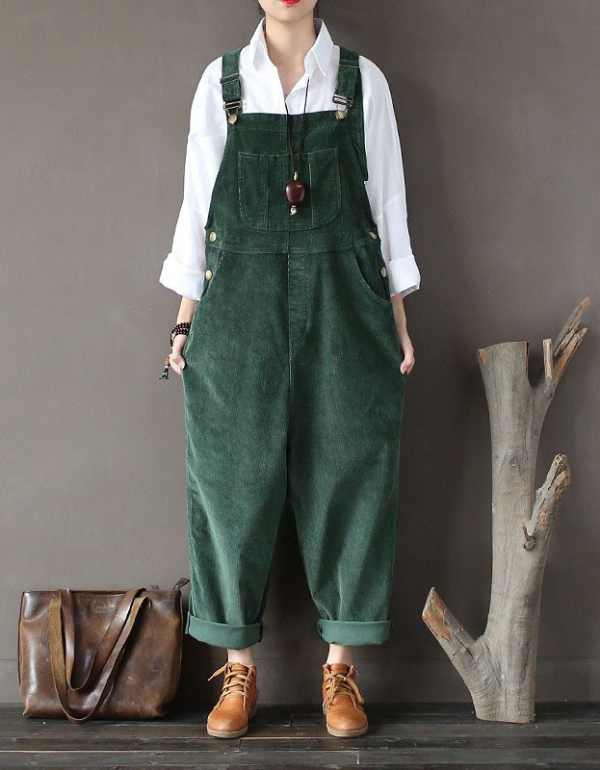 Women's Vintage Corduroy Comfortable Jumpsuit