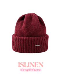 Women’s Warm Red Christmas Design Knit Beanie Hats