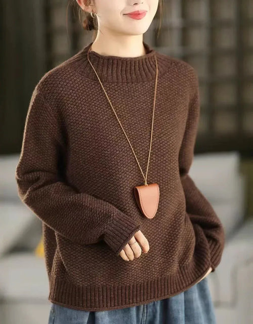 Women’s Winter Casual Crewneck Knit Sweater - Islinen