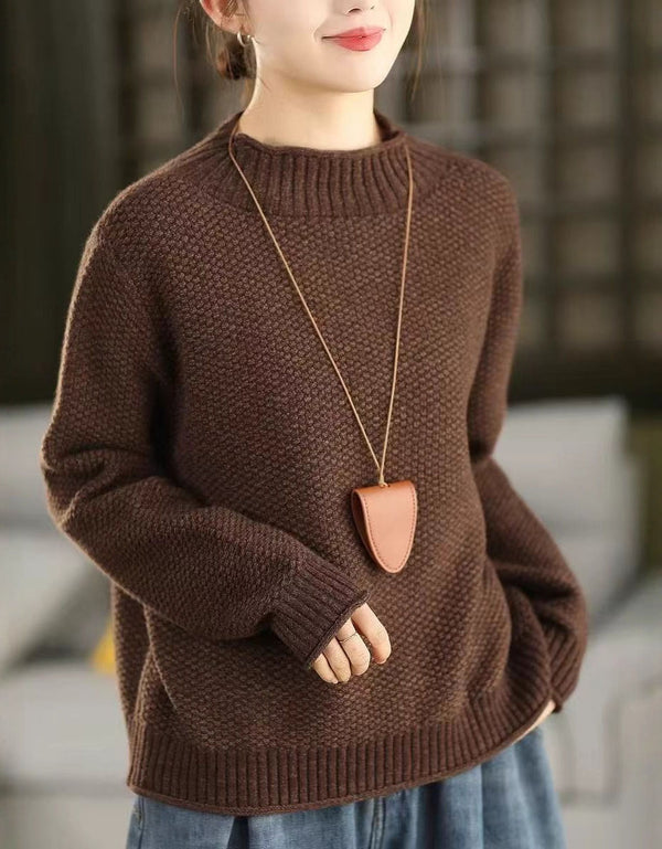 Women’s Winter Casual Crewneck Knit Sweater