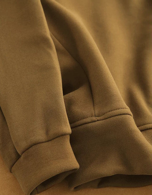 Women's Oversized Brown Quarter-Zip Sweatshirt