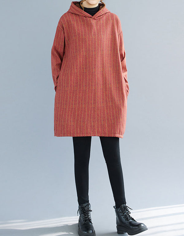 casual loose fit cotton linen tunic dress for women