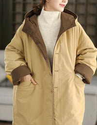 Women's Winter Casual Loose Reversible Hooded Coat