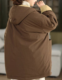 Women's Winter Casual Loose Reversible Hooded Coat