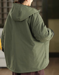 Women's Winter Casual Loose Reversible Hooded Coat