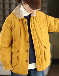 Women's Winter Casual Sherpa Collar Quilted Coat