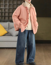 Women's Winter Casual Sherpa Collar Quilted Coat