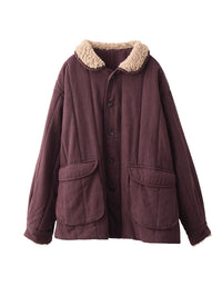 Women's Winter Casual Sherpa Collar Quilted Coat