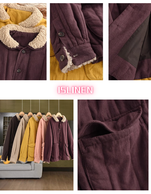 Women's Winter Casual Sherpa Collar Quilted Coat