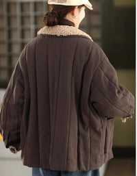Women's Winter Casual Sherpa Collar Quilted Coat