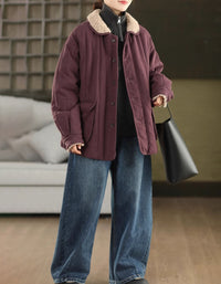 Women's Winter Casual Sherpa Collar Quilted Coat