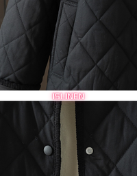 Women's Winter Comfortable Classic Black Quilted Long Coat