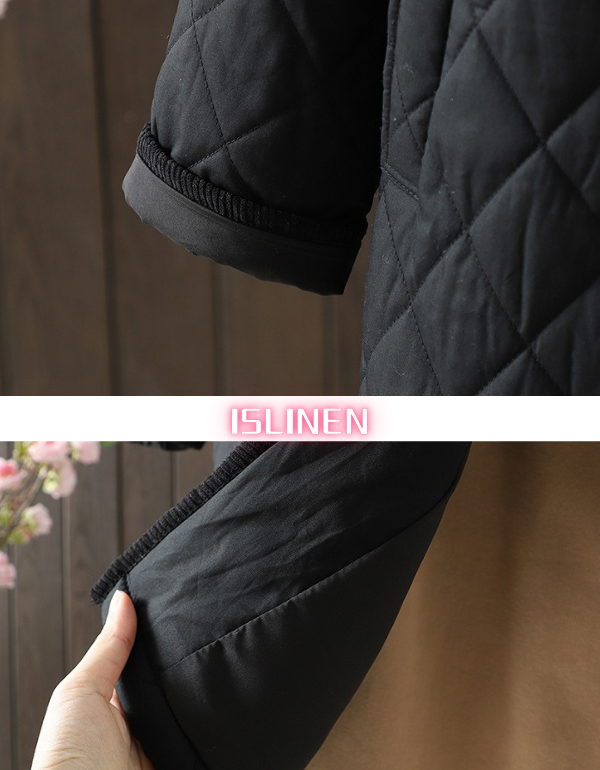 Women's Winter Comfortable Classic Black Quilted Long Coat