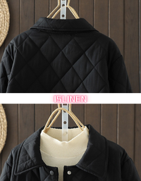 Women's Winter Comfortable Classic Black Quilted Long Coat