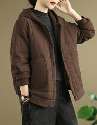 Women’s Winter Comfortable Loose Quilted Hooded Coat