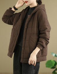 Women’s Winter Comfortable Loose Quilted Hooded Coat