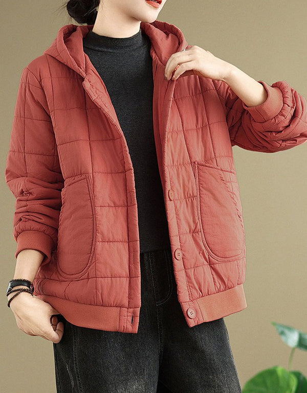Women’s Winter Comfortable Loose Quilted Hooded Coat