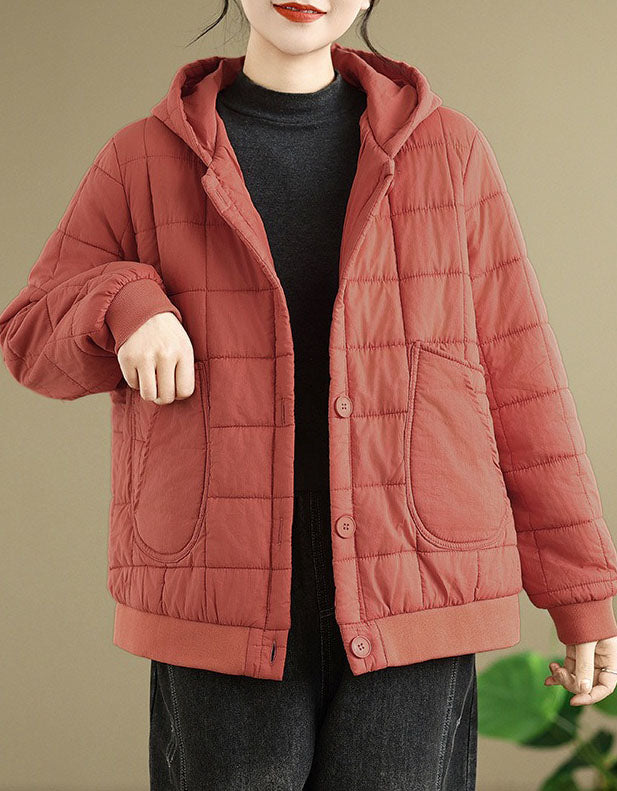 Women’s Winter Comfortable Loose Quilted Hooded Coat