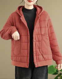 Women’s Winter Comfortable Loose Quilted Hooded Coat
