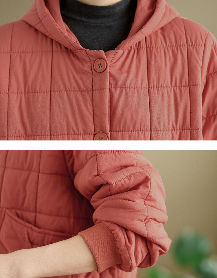 Women’s Winter Comfortable Loose Quilted Hooded Coat