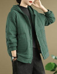 Women’s Winter Comfortable Loose Quilted Hooded Coat