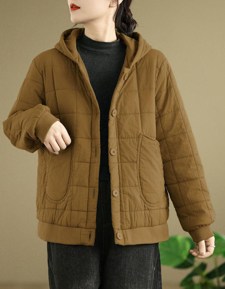 Women’s Winter Comfortable Loose Quilted Hooded Coat