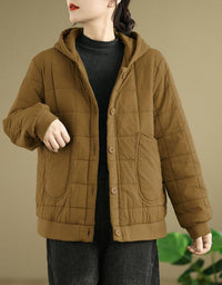 Women’s Winter Comfortable Loose Quilted Hooded Coat